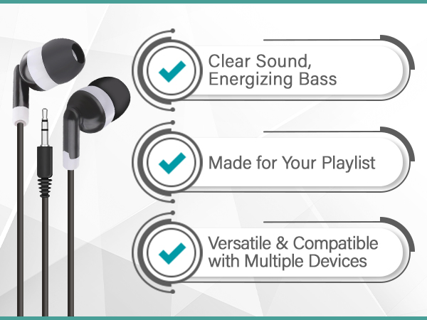 bulk headphones earbuds ear buds for classroom disposable wired school in schools student
