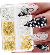 SONGJIE Mini Metal Rivet Punk Nail Charms Gold Silver Cone Nail Art Studs Alloy Spike Studs Nail ...