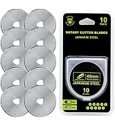 HEADLEY TOOLS 45mm Rotary Cutter Blades 10 Pack Fits Olfa, Fiskars, Replacement Rotary Blade for ...