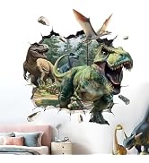 Amimagen 3D Dinosaur Wall Stickers - Tropical Palm Tree Leaf Dino Wall Decals - Nursery Kids Baby...