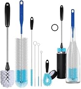 7-Pack Stainless Steel Long Handle Water Bottle Brush Cleaning Set for Cleaning Narrow Neck Beer ...