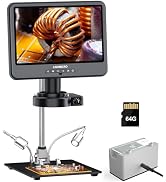 4K 30FPS HDMI Digital Microscope with 10.1'' Screen for Soldering LM208S, 4K Coins Microscope Cam...