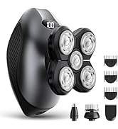 Electric Razor for Men, 5-in-1 Multi-Function Electric Shavers for Men, IPX7 Waterproof Bald Head...