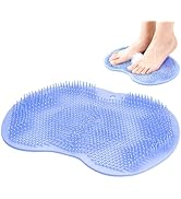 Shower Mat with Foot Scrubber, Non Slip Bath Mat for Bathtub, Silicone Shower Foot Scrubber Mat, ...