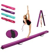 AWSUM Foldable Balance Beam for Kids, 6ft/8ft/9ft/10ft Anti-Slip Gymnastics Equipment, Suede Cove...