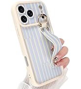 Jefonha Compatible with iPhone 17 Pro Max Case with Finger Hand Strap for Girls Women, Cute Strip...
