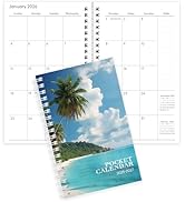 Zuozee Pocket Calendar 2025-2027, Beach Small Calendar 2026-3.7" x 6.7" for Purse, Runs from July...
