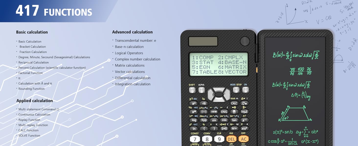 Scientific Calculator Black Rechargeable ROATEE 991ES MAX