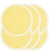 Noctiflorous Braided Round Placemats Set of 6, 15 Inch Woven Table Mats, Non-Slip Washable Place ...