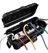 Flemoon Medium Outdoor Electrical Box (11.5x5.2x4 inch), IP54 Waterproof Extension Cord Cover w/6...