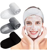 Whaline Spa Facial Headband Make Up Wrap Head Terry Cloth Headband Adjustable Towel for Face Wash...