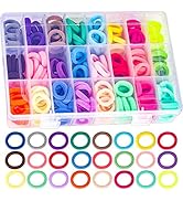 Baby Hair Ties, 200 Pcs Toddler Hair Ties with Organizer Box Colorful Cotton Seamless Hair Bands ...