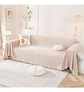 Royhom Couch Cover Chenille Sectional Sofa Covers for 3 Cushion Couch Reversible Sofa Slipcover w...