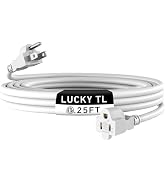 LUCKY TL Indoor Outdoor Extension Line, White Long Extension Line 25ft, Waterproof Flexible Case,...