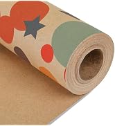 NESCCI Birthday Wrapping Paper,Gift Wrapping Paper Roll,Kraft Wrapping Paper-17 inch X 32.8 Feet ...