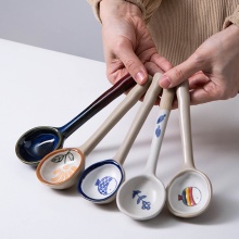 Handcrafted soup spoon with an elongated handle