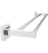 RUACQ Double Towel Bar, 24 Inch Bath Towel Rack for Bathroom, Square Base Hand Towel Holder, 304 ...