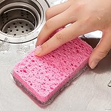 Compressed Cellulose Sponges Non-Scratch Natural Sponge Cleaning Scrub Sponge kitchen Cut-Outs DIY