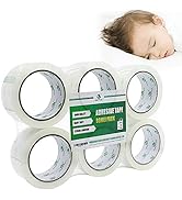 No Noise Silent Packing Tape 6 Rolls 1.88" x 55 Yards, Industrial Heavy Duty Packaging Tape for P...