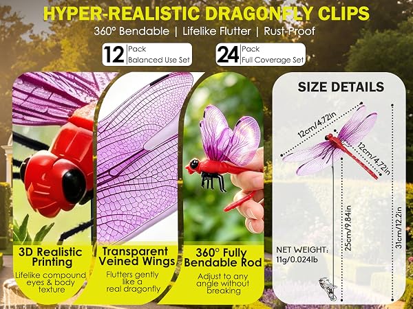 dragon fly clips for bugs repellent