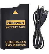 Hisewen PSP 3000 Battery with PSP Charger Cable for Sony PSP 3000 / PSP Slim 2000 PSP-S110, PSP-3...