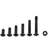 250pcs M3 Black Alloy Steel Screws & Bolts Socket Cap Screws Hex Socket Screws Bolt with Hex Nuts...