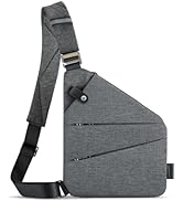 WANDER PLUS Left Shoulder Anti Theft Crossbody Travel Bag for Women Men, Slim Sling Bag with Adj...