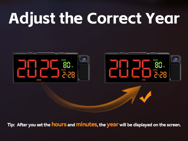 clock with year setting