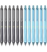 ParKoo Gel Pens Quick Dry Ink Fine Point 0.5mm, Retractable Rolling Ball 6 Black/6 Blue Ink Pen, ...