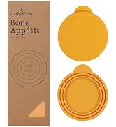 Shinemade Pet Food Lids,Dog Food Lid,Cat Food Lid,Bone Appetit Silicone Wet Food Can Covers (Yell...