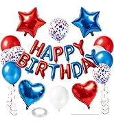 WEIKA 27 PCS Happy Birthday Balloon, Birthday Decorations 3D Foil Happy Birthday Banner 18 Inch H...