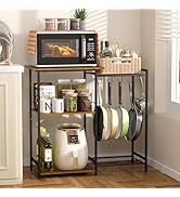 Kitchen Stand with Pots Rack, Utility Microwave Oven Stand with Storage, 5 Tiers Coffee Bar Table...