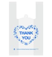 LazyMe Thank You T-Shirt Carry-Out Bags Plastic Grocery Bags White Sturdy Handled Merchandise Bag...