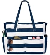 oscaurt Beach Bags for Women Large Waterproof Sandproof Beach Tote Swim Pool Bag with Zipper for ...