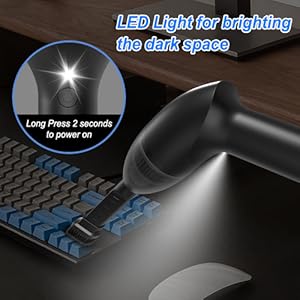 Mini vacuum cleaner with led light