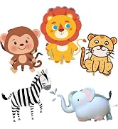 Jungle Safari Animals Balloons, Jungle Safari Theme Birthday Party Decorations, Lions Zebra Eleph...