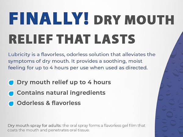 Lubricity dry mouth spray