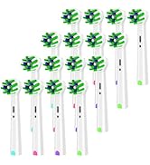 16 Pack Cross Clean Replacement Brush Heads Compatible with Braun Oral B Electric Toothbrush, White
