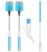 Bottle Brush 4-Piece Set, 15-inch Long Bottle Brush, Kitchen Brush Set with Straw Cleaner and Cup...