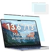 Magnetic Anti Blue Light Screen Protector for MacBook Air 13.6/13 Inch (2022-2025, M2, M3, M4), R...