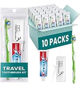 Stuhrling Bottle TrekTote Bulk Oral Care Kits, Toothbrush Toothpaste Floss Picks Set, Travel Dent...