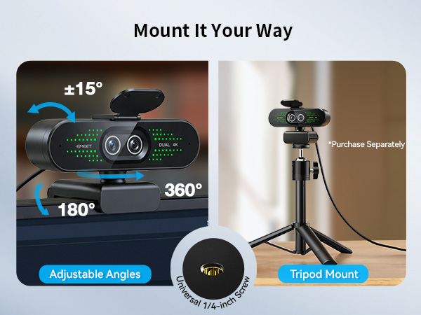 1/4" tripod mounting EMEET NOVA 4K Dual