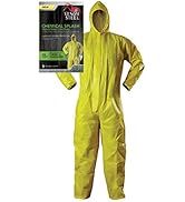 Venom Steel Disposable Chemical Splash Industrial Coverall, Hooded, Elastic Wrist and Ankles, Yel...