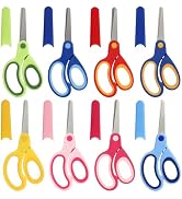 Left-Handed Kids Scissors, 8-Pack Safety Scissors with Stainless Steel Blades & Soft Grip – 5.7" ...