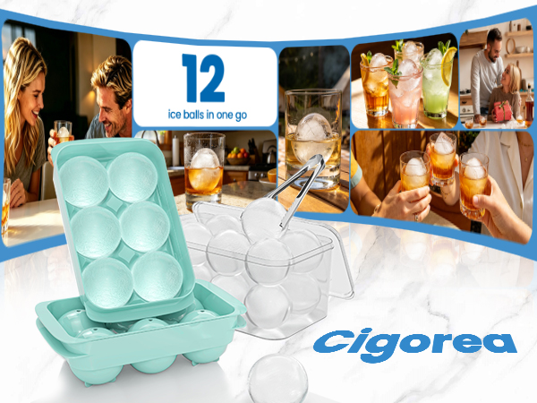 2 Pack Stackable Round Ice Cube Molds Set