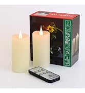 TECHLONG Flameless Candles Battery Operated with Remote Timer, 3D Moving Flame Flickering, Last 4...