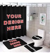 OHAJPAK Custom Shower Curtain Set 4 Pieces Bathroom Sets with Curtains and Rugs Accessories Non-S...