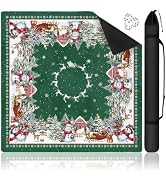 Christmas Mahjong Gifts, Mahjong Mat with Carrying Bag and 3 Dice, 31.5" X 31.5" Noise Reduction ...
