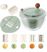 Salad Spinner Large with 5-Blade Slicer & Egg Yolk Strainer, Multifunctional Vegetable Fruit Wash...
