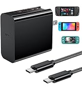 Charger for Steam Deck and Switch, YUANHOT 65W 45W USB C Fast PD Charger Adapter with Foldable Pl...